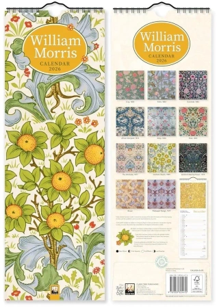 Kalendarz 2026 ścienny paskowy William Morris - Flame Tree