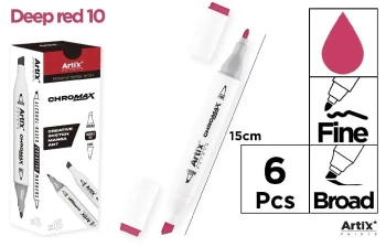 Marker Chromax z 2 końcówk. deep red 10 (6szt) - Artix