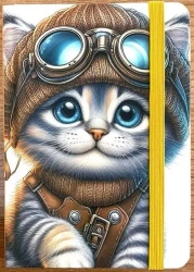 Notatnik ozdobny A6/64K kratka TW Kot lotnik - Fresh