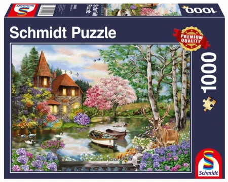 Puzzle 1000 PQ Dom nad jeziorem 111089 - Schmidt Puzzle