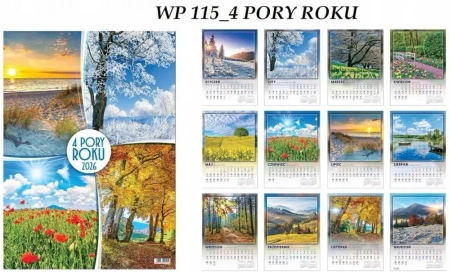 Kalendarz 2026 wieloplanszowy 4 pory roku - Evena