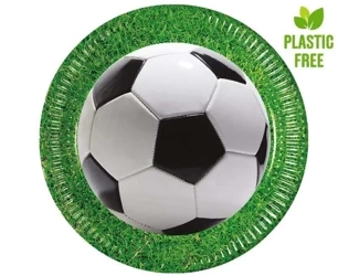 Talerzyki papierowe Football Party 23cm 8szt - Godan