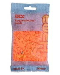 Hama Midi Koraliki w woreczku 1000 pomarańczowe neonowe