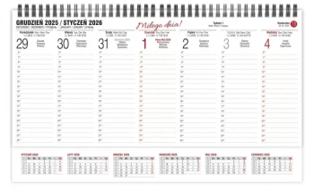 Kalendarz 2026 biurkowy tygodniowy poprzeczny - Pan Kalendarzyk