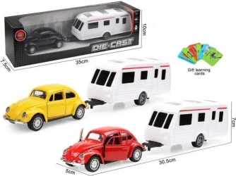 Auto metalowe z przyczepą MIX - Merkpol