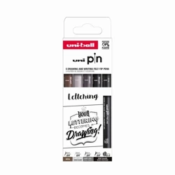 Cienkopis kreślarski PIN 200 Lettering różne kolory i końcówki 5szt. - UNI