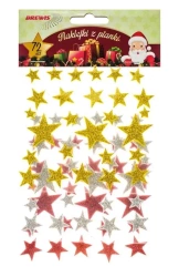 Naklejki z pianki gwiazdki 72szt - Brewis