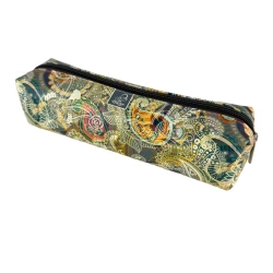 Piórnik szkolny młodzieżowy prostokąt kostka Paisley Gold - EV-Corp