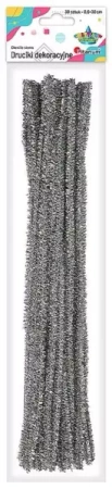 Druciki metalizowane 0,6x30cm 30szt srebrne - Titanum