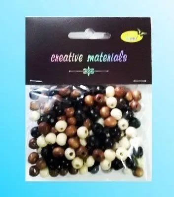 Koraliki drewniane naturalny mix ok 26g ok150szt - Galeria Hobby