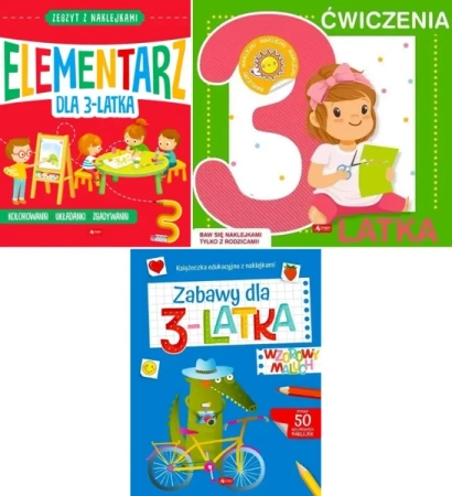 Ćwiczenia dla 3 -latka PAKIET 3 książeczki Zabawy + Elementarz + Ćwiczenia - praca zbiorowa