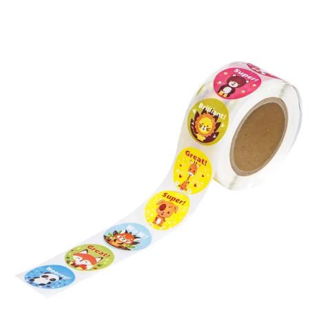 Naklejki motywacyjne 2,5cm - zwierzątka... 500szt - Dalprint dpCraft