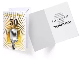 Karnet B6 GS-008 Urodziny 50 mikrofon - Kukartka