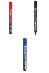 3 x Marker permanentny Pilot SCA-100 okrągły czarny/czerowny/niebieski