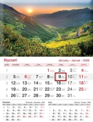 Kalendarz 2026 ścienny jednodzielny Góry - Lucrum