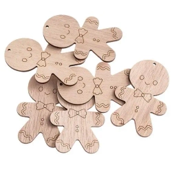 Kształty z drewna piernikowy ludzik 6szt - Dalprint