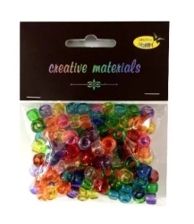 Koraliki kolorowe transparentne ok 150szt - Galeria Hobby