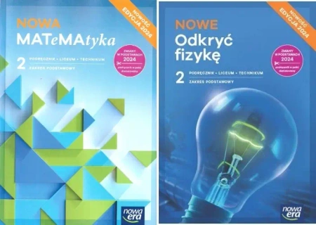 NOWE ODKRYĆ FIZYKĘ + NOWA MATEMATYKA 2 LO PODRĘCZNIK podstawowy NOWA ERA - Marcin Braun, Weronika Śliwa