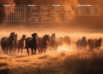 Mata na biurko z nadrukiem konie 2024 - Panta Plast