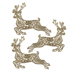 Ozdoby świąteczne złote jelenie 3szt - Be-Happy Gifts