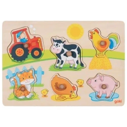 Puzzle z uchwytami Na farmie - Goki