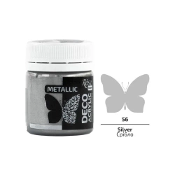 Farba akrylowa metaliczna silver 56 20ml - Rosa