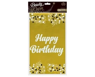 Obrus foliowy B&C Happy Birthday złoty 137x183cm - Godan