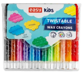 Kredki świecowe wykręcane 12 kolorów EASY - Easy Stationery