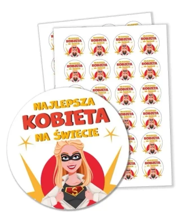 Naklejki Dzień Kobiet -Najlepsza kobieta 48 szt - LearnHow