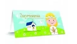 Zaproszenie - Komunia dziewczynka kolor (10 szt.) - Henry