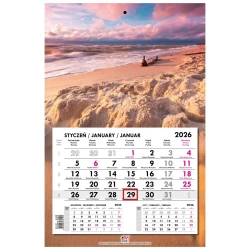 Kalendarz 2026 jednodzielny główka płaska Bałtyk - EV-Corp