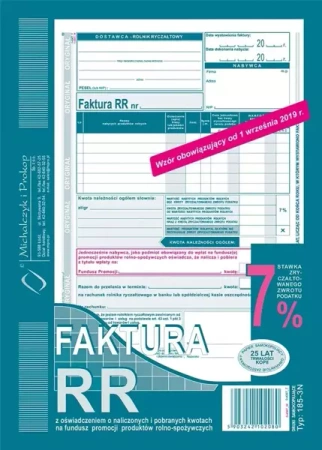 Faktura VAT RR 185-3N - Michalczyk i Prokop