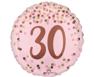 Balon foliowy Pretty pink 30th Birthday 46cm - Anagram