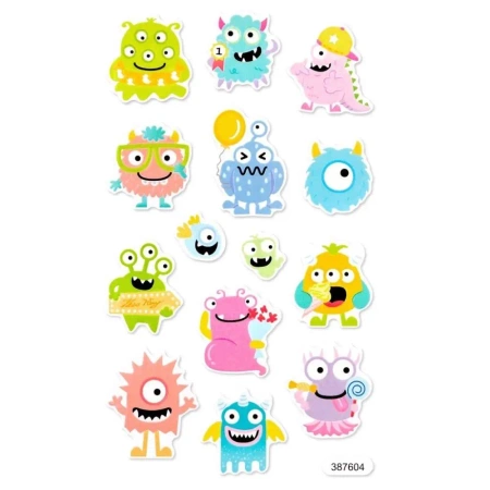 Naklejki z pianki świecące w ciemności potworki - Dalprint