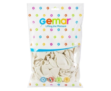 Balony metaliczne perłowo-białe 25cm 100szt. - Godan