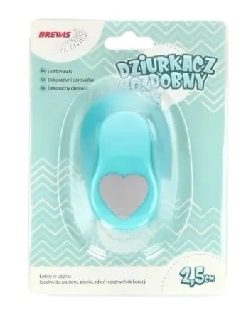 Dziurkacz ozdobny - Serce 2,5cm MIX - Brewis