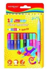 Flamastry dwustronne 12szt = 24 kolory - Keyroad