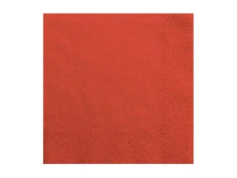 Serwetki trójwarstwowe czerwony 33x33cm 20szt - PartyDeco
