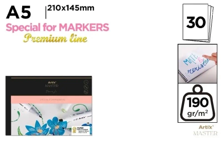 Szkicownik A5/30K do markerów - Artix