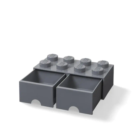 LEGO(R) pojemnik klocek z szufladami ósemka szary - NHG