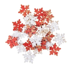 Guziki śnieżynki 2,5cm 24szt - Dalprint