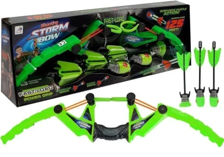 Łuk + 3 strzały zielony 58cm - Leantoys