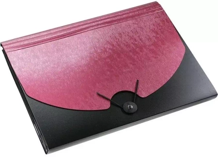 Teczka A4 z gumką 13 przegródek czarno-bordowa - Titanum