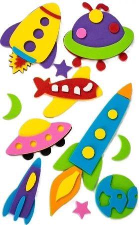 Naklejki piankowe 3D Kosmos 7szt - Fandy