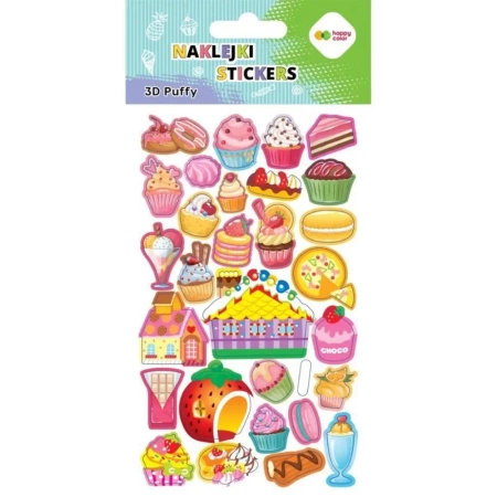 Naklejki 3D Puffy Sweets 10x20cm HAPPY COLOR - GDD