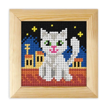 Haft z ramką. Moje pierwsze wyszywanie - Kotek - Anex-bis