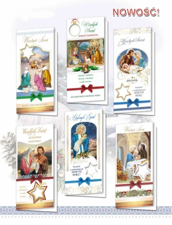 Karnet DL BN z opłatkiem, religia (10szt.) MIX - Top Graphic