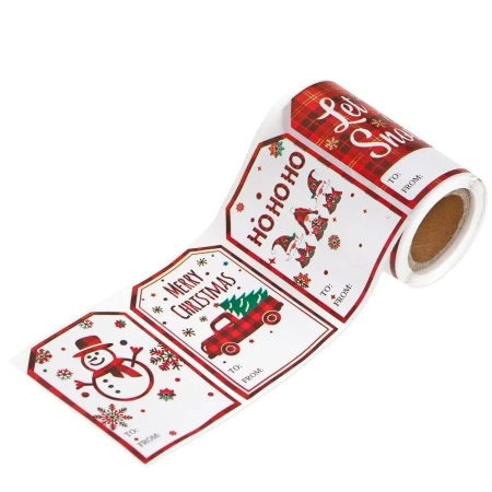 Etykiety na prezenty na rolce Christmas joy 100szt - Dalprint dpCraft