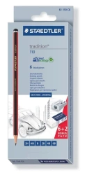 Zestaw ołówków tradition 6szt + gumka + temperówka - Staedtler