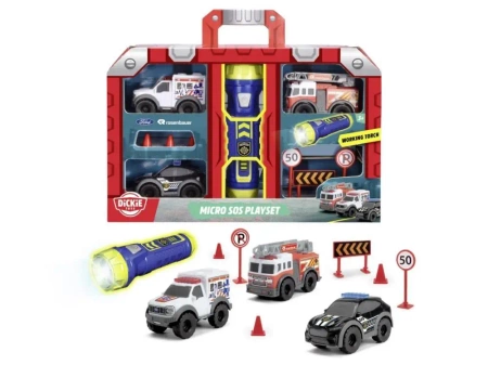 SOS Zestaw 3 pojazdy z latarką - Dickie Toys